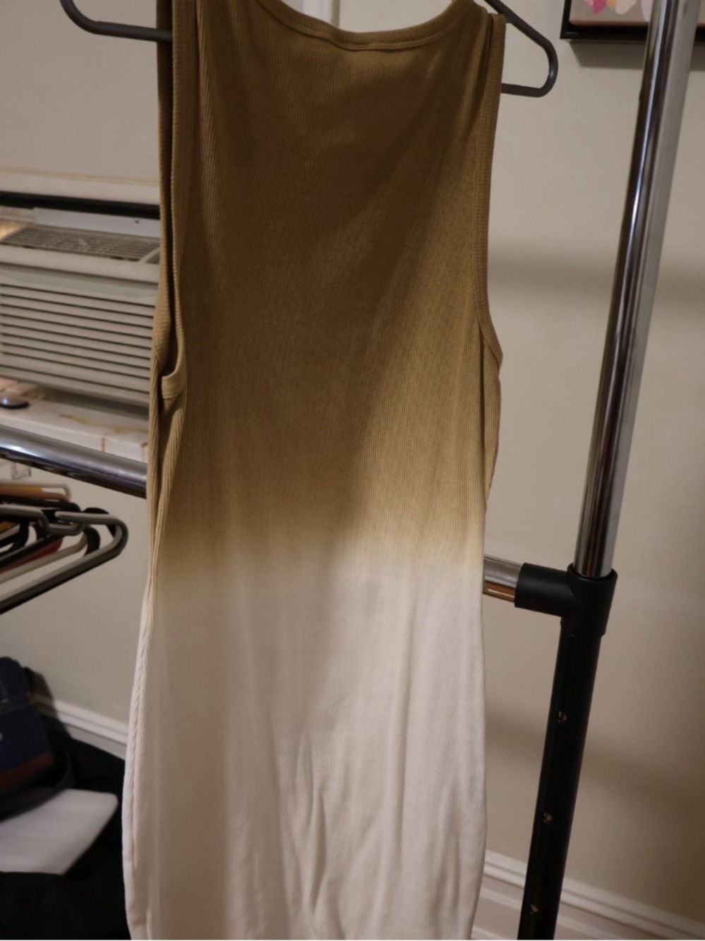 H&M Sleeveless Ombre Tank Dress in Olive Green and Cream